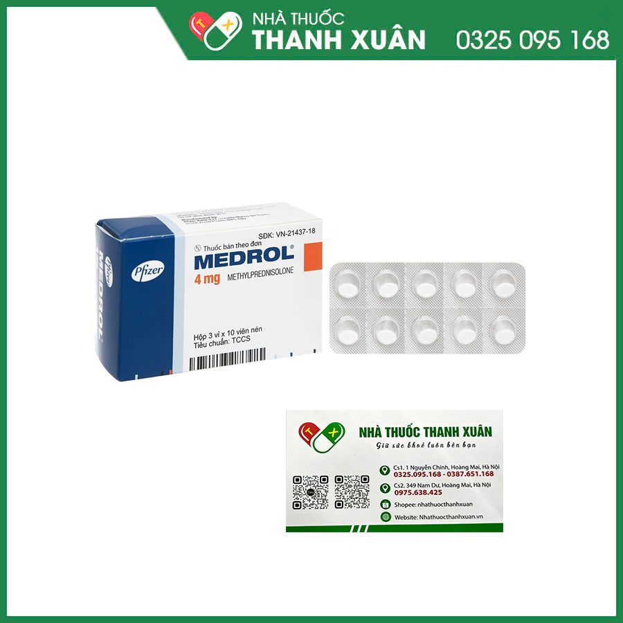 MEDROL 4mg thuốc kháng viêm, điều trị rối loạn nội tiết, dị ứng