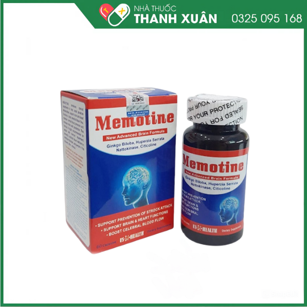Memotine - Bổ não, tăng cường tuần hoàn não, phòng ngừa và giảm di chứng tai biến mạch máu não
