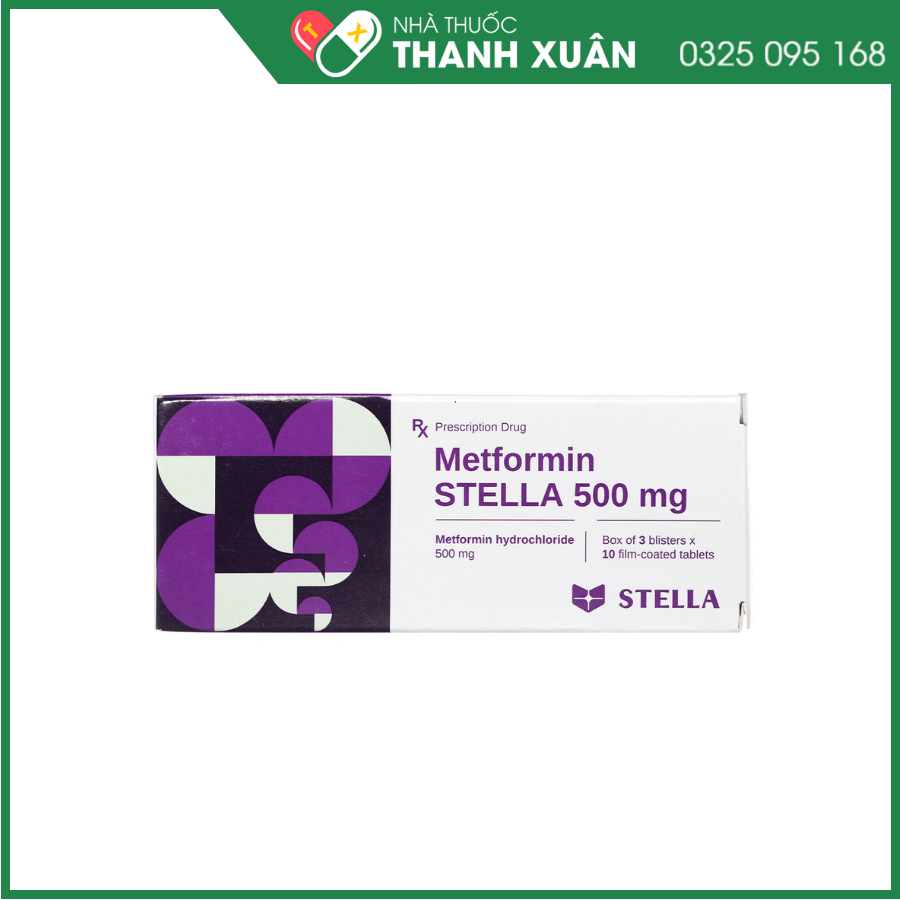 Viên nén Metformin Stella 500mg điều trị bệnh đái tháo đường týp 2