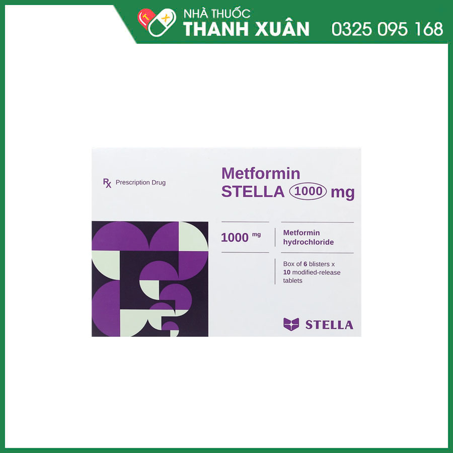 Metformin Stella 1000mg thuốc điều trị đái tháo đường typ 2