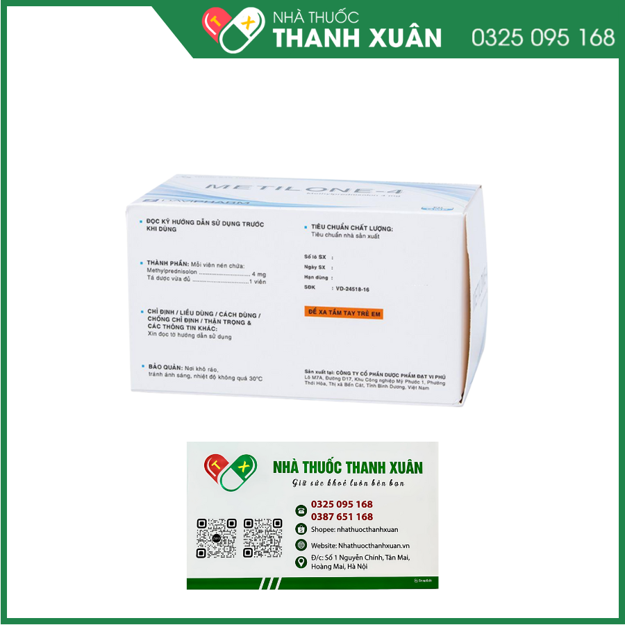 Thuốc Metilone-4 chống viêm và giảm miễn dịch của glucocorticoid