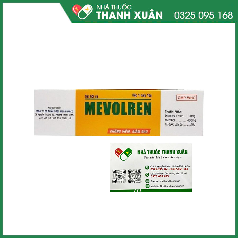 Mevolren thuốc bôi da chống viêm giảm đau trong các trường hợp viêm khớp, bong gân, trật khớp
