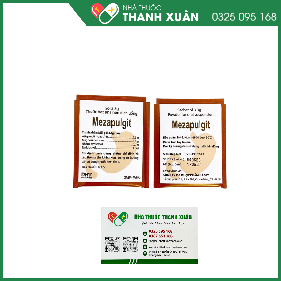 Mezapulgit điều trị các triệu chứng đau do bệnh lý thực quản - tá tràng, trào ngược dạ dày - thực quản