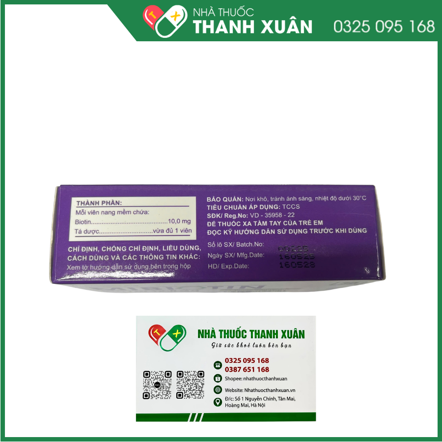 Mibiotin sử dụng trong trường hợp thiếu hụt biotin