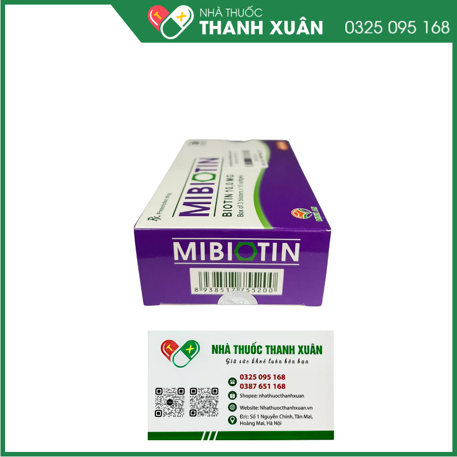 Mibiotin sử dụng trong trường hợp thiếu hụt biotin