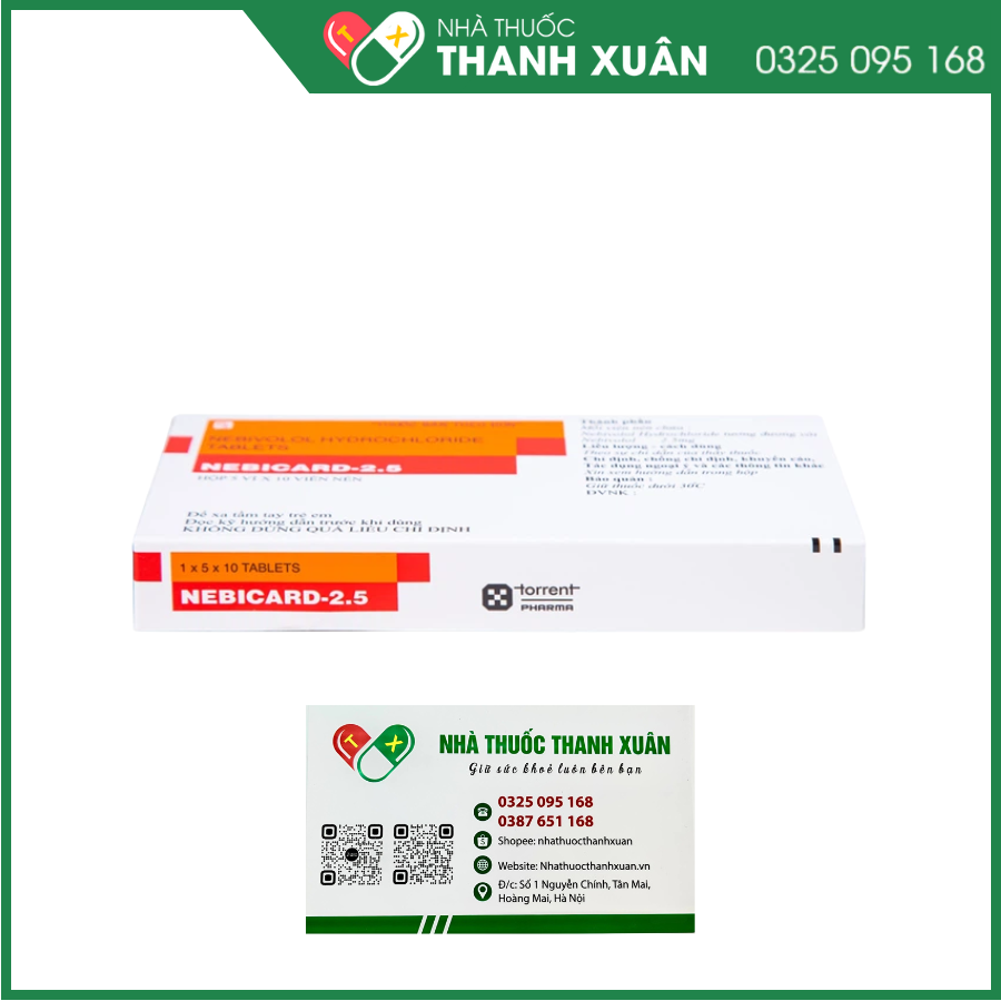 Nebicard-2.5 trị tăng huyết áp
