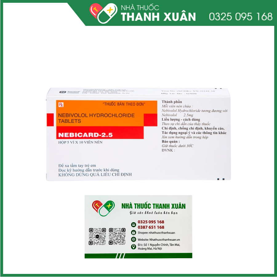 Nebicard-2.5 trị tăng huyết áp