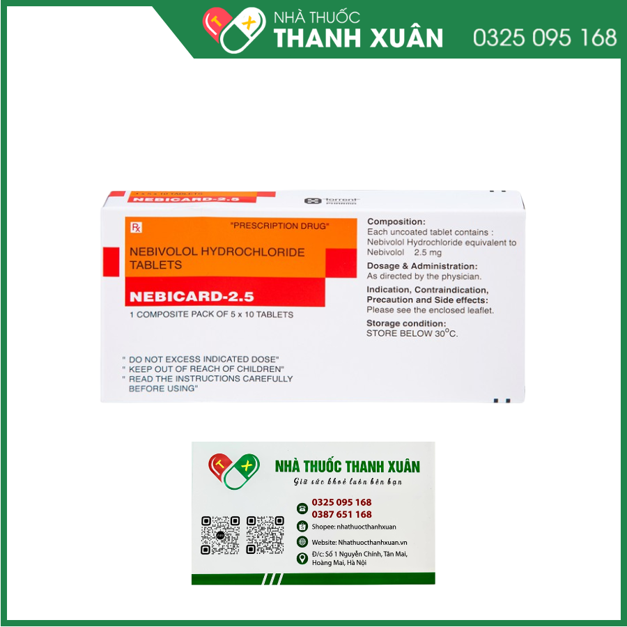 Nebicard-2.5 trị tăng huyết áp