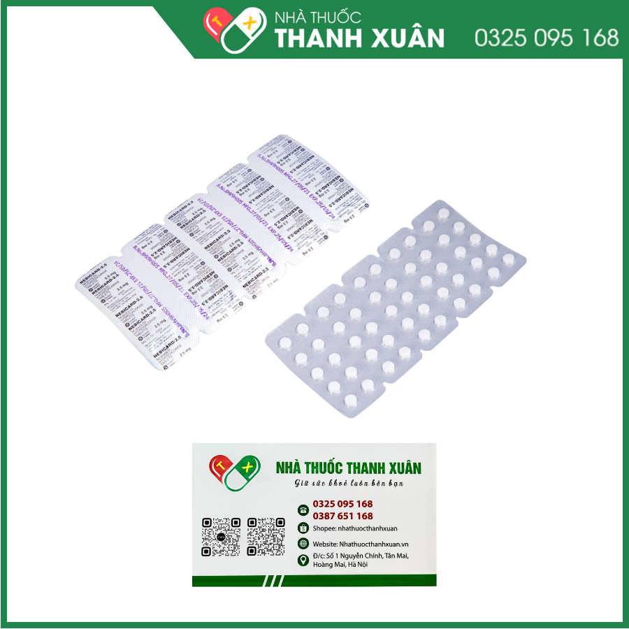 Nebicard-2.5 trị tăng huyết áp