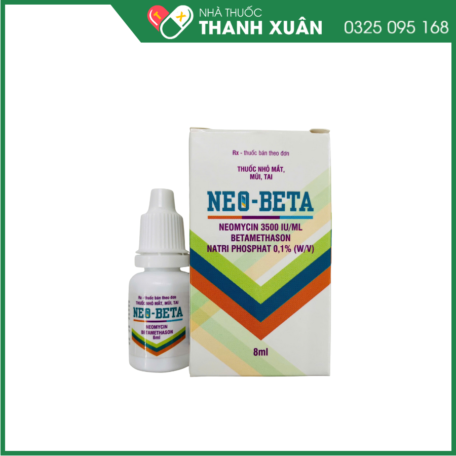 Thuốc nhỏ mắt, mũi, tai Neo-Beta điều trị viêm nhiễm mắt, mũi, tai