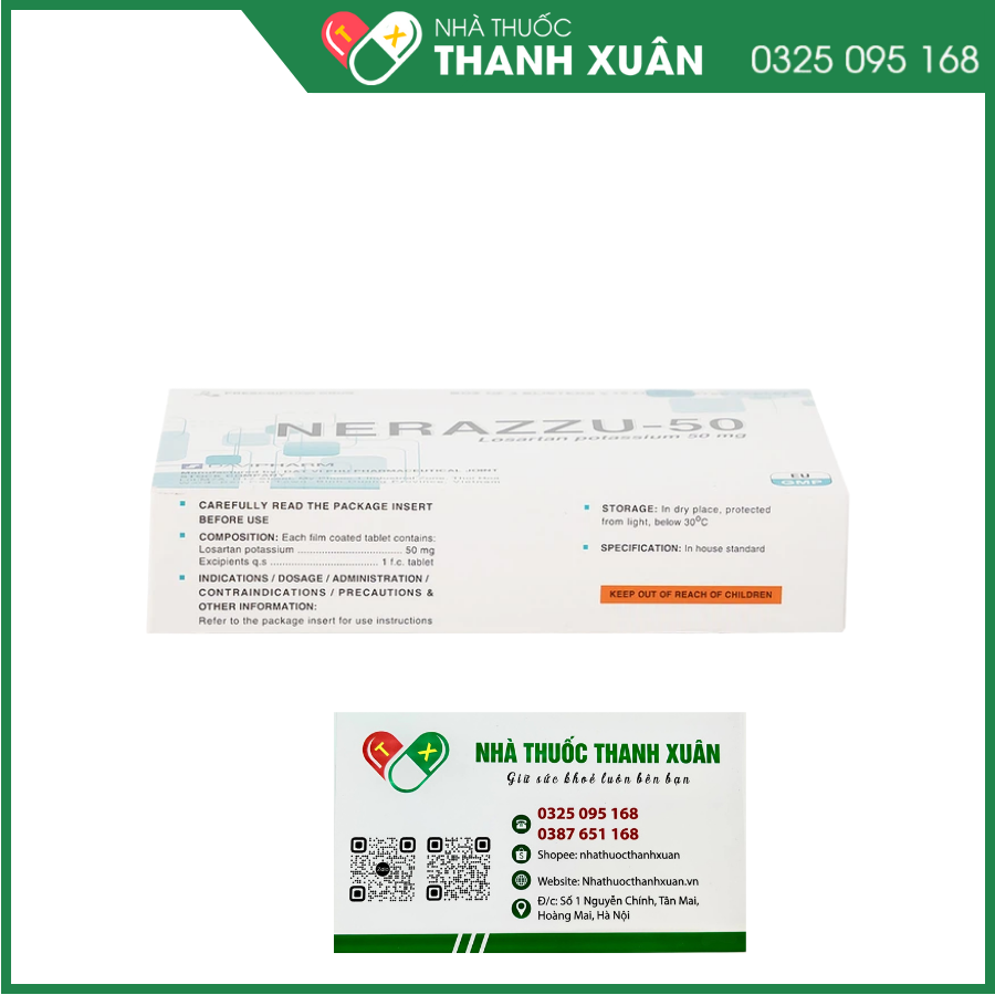 Nerazzu-50 điều trị tăng huyết áp