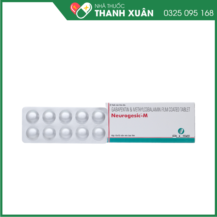 Neurogesic-M trị động kinh, đau dây thần kinh (10 vỉ x 10 viên)