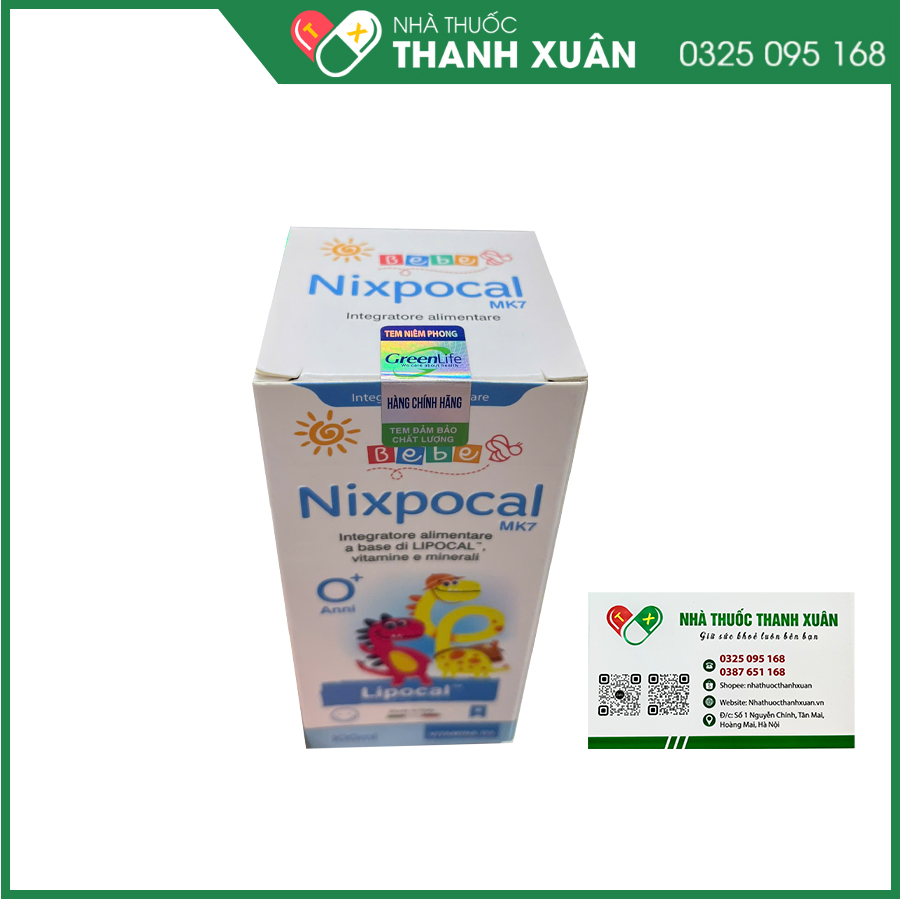 Nixpocal mk7 giúp hỗ trợ phát triển xương và răng ở trẻ nhỏ, giảm nguy cơ còi xương