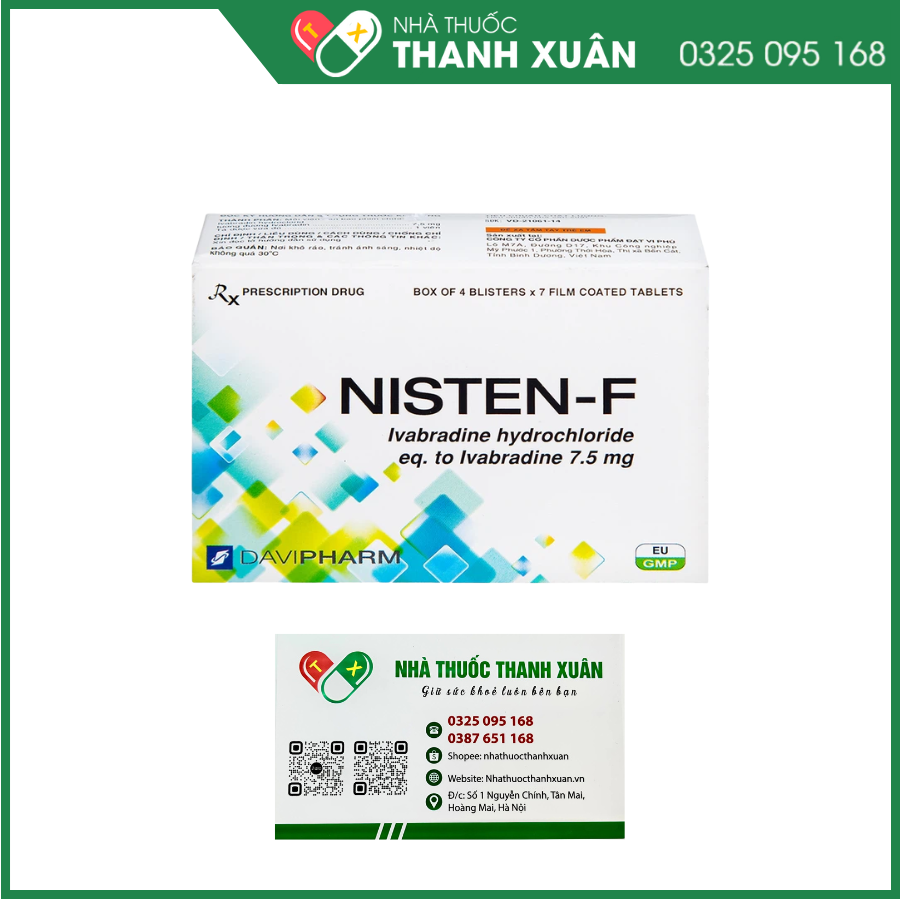 Nisten-F 7.5mg trị đau thắt ngực, bệnh mạch vành