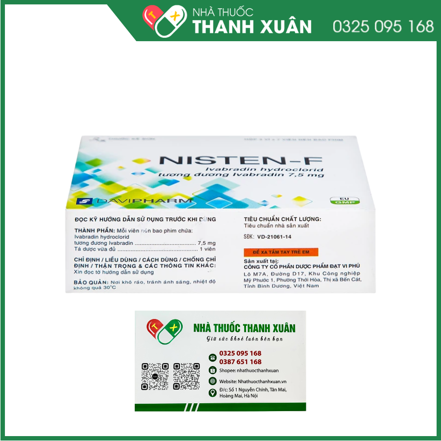 Nisten-F 7.5mg trị đau thắt ngực, bệnh mạch vành