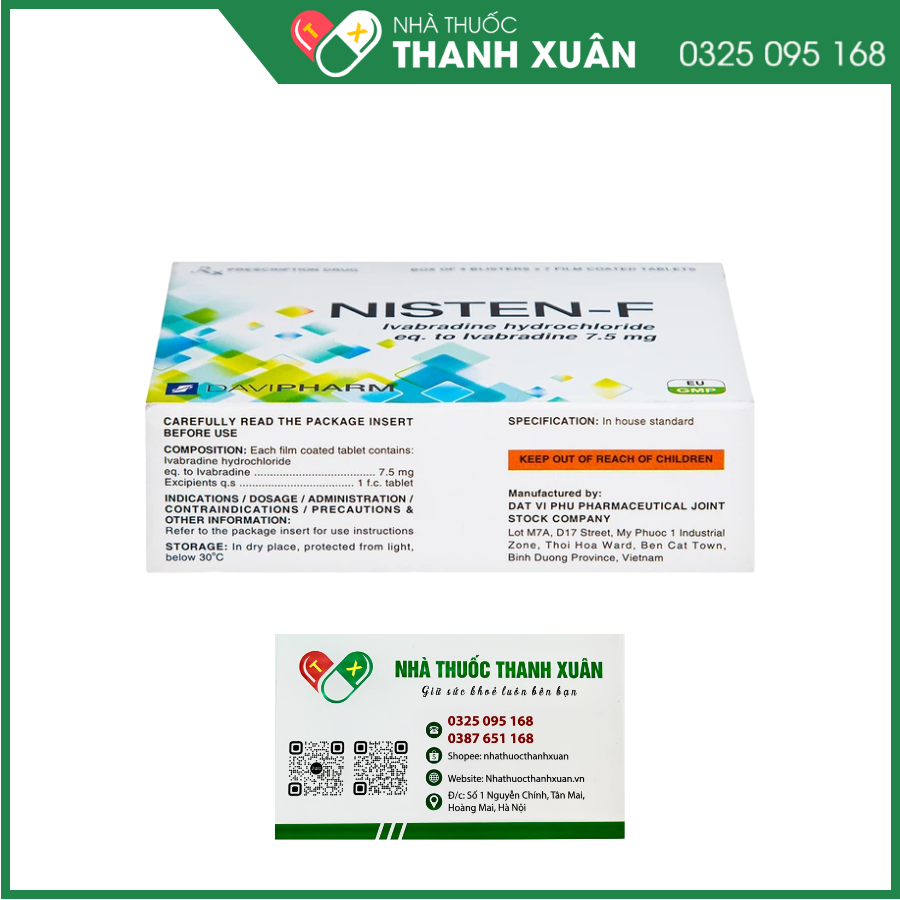 Nisten-F 7.5mg trị đau thắt ngực, bệnh mạch vành
