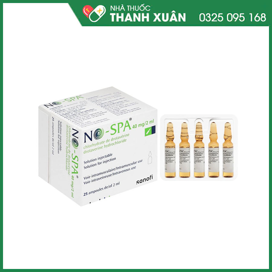 No-Spa 40mg/2ml thuốc chống co thắt cơ trơn trong những bệnh lý đường mật và đường tiết niệu