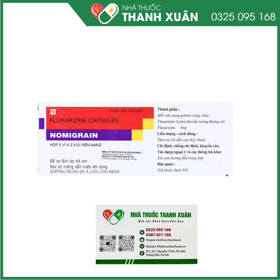 Nomigrain điều trị đau nửa đầu