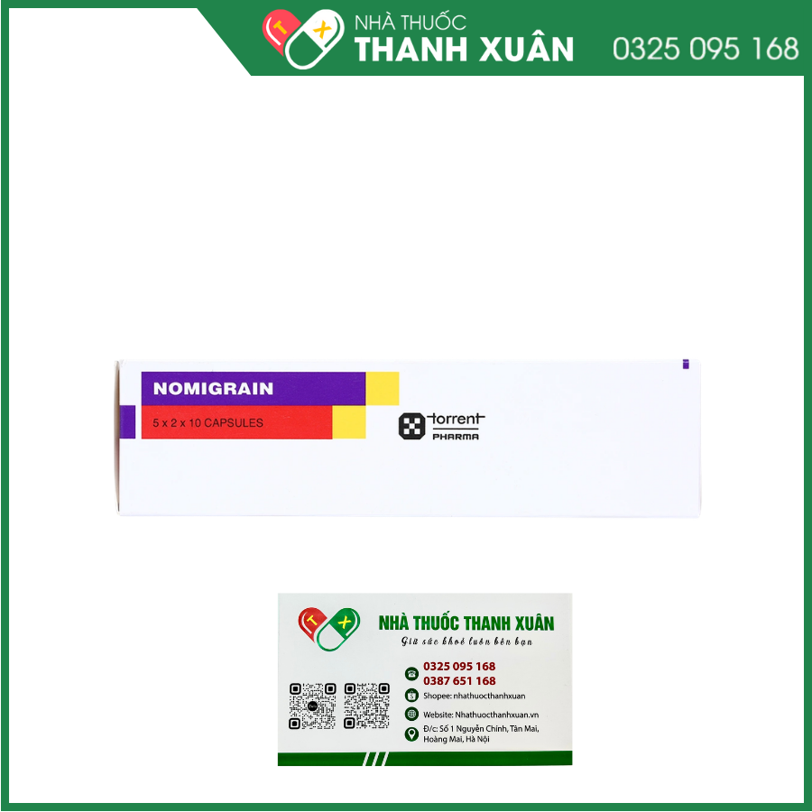 Nomigrain điều trị đau nửa đầu