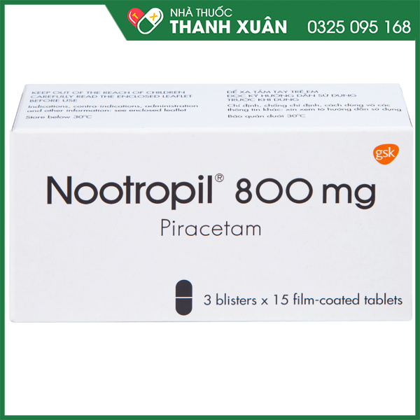 Nootropil 800mg trị chóng mặt, rung giật cơ, giảm trí nhớ
