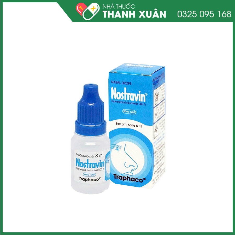 Nostravin 0.05% thuốc nhỏ mũi làm giảm triệu chứng ngạt mũi và giảm sung huyết