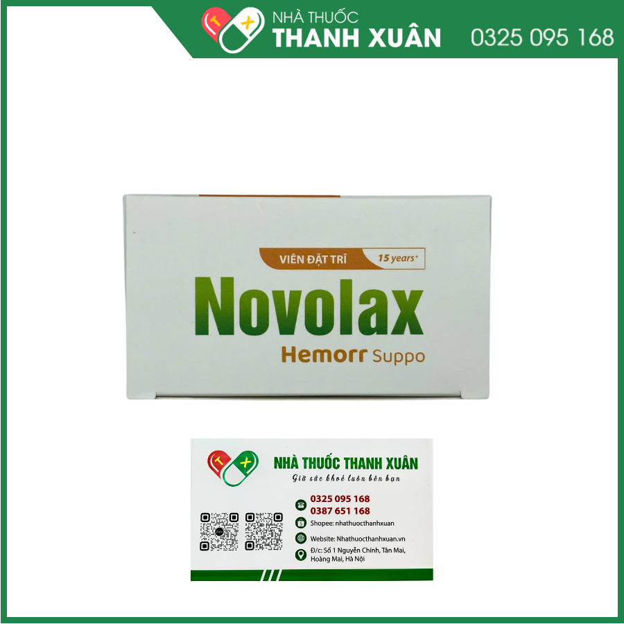 Viên đặt trĩ Novolax - Tăng sức bền thành mạch, làm co búi trĩ