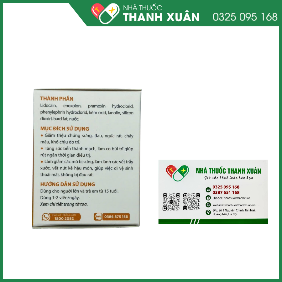 Viên đặt trĩ Novolax - Tăng sức bền thành mạch, làm co búi trĩ