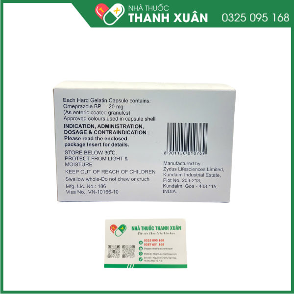 Thuốc Ocid 20mg Zydus điều trị loét tá tràng, loét dạ dày