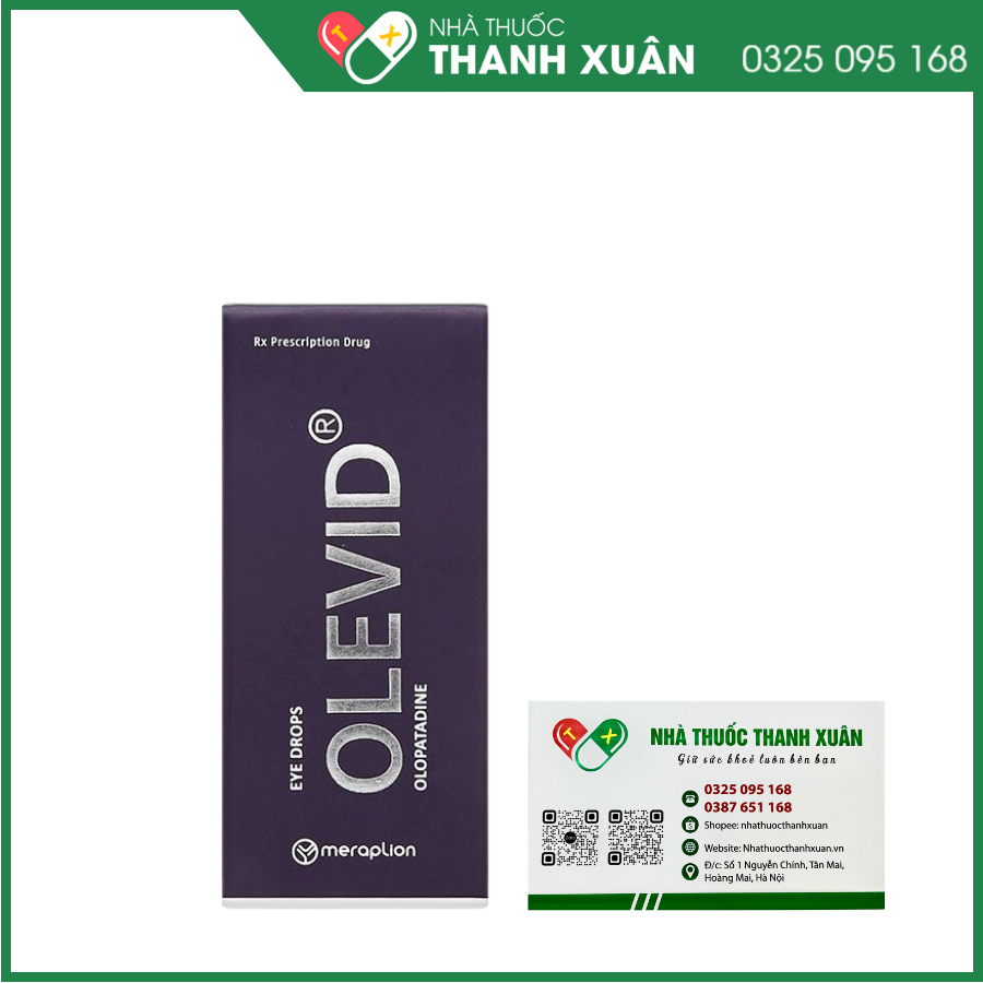 Dung dịch nhỏ mắt Olevid 0,2% điều trị triệu chứng ngứa mắt