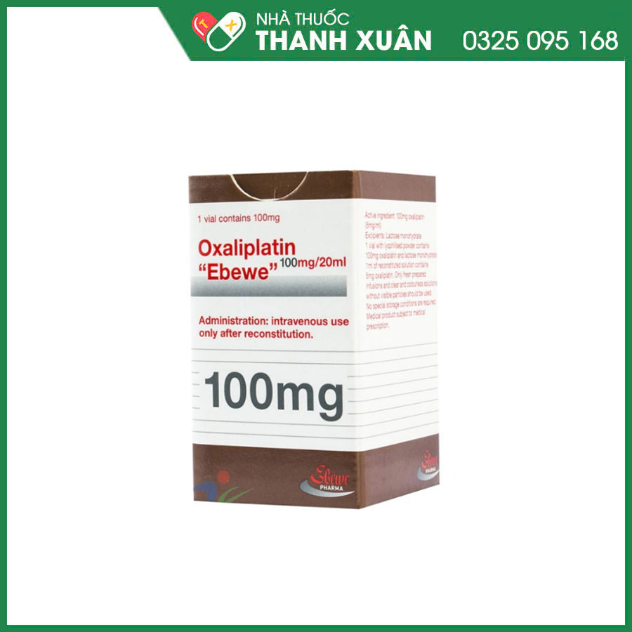 Oxaliplatin "Ebewe" 100mg/20ml thuốc bổ trợ điều trị ung thư đại tràng - điều trị ung thư đại - trực tràng di căn