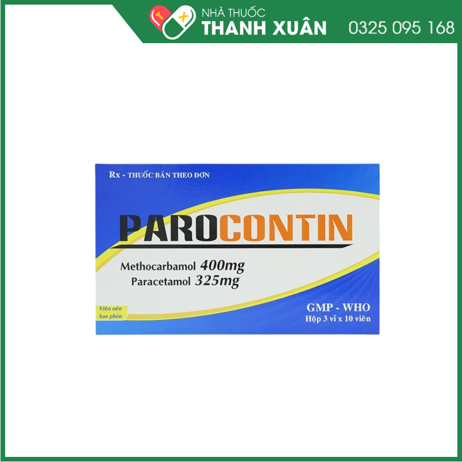 Parocontin giảm đau trong các trường hợp đau có liên quan đến co thắt cơ - xương