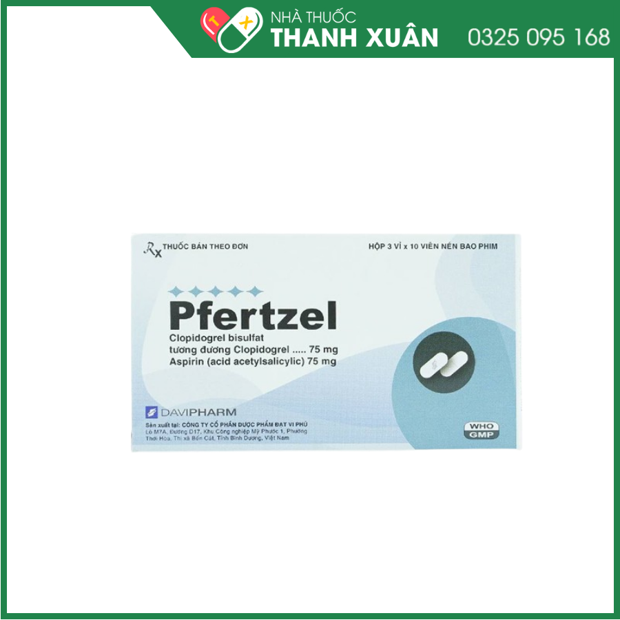 Pfertzel dự phòng nghẽn mạch huyết khối, nhồi máu cơ tim, đột quỵ