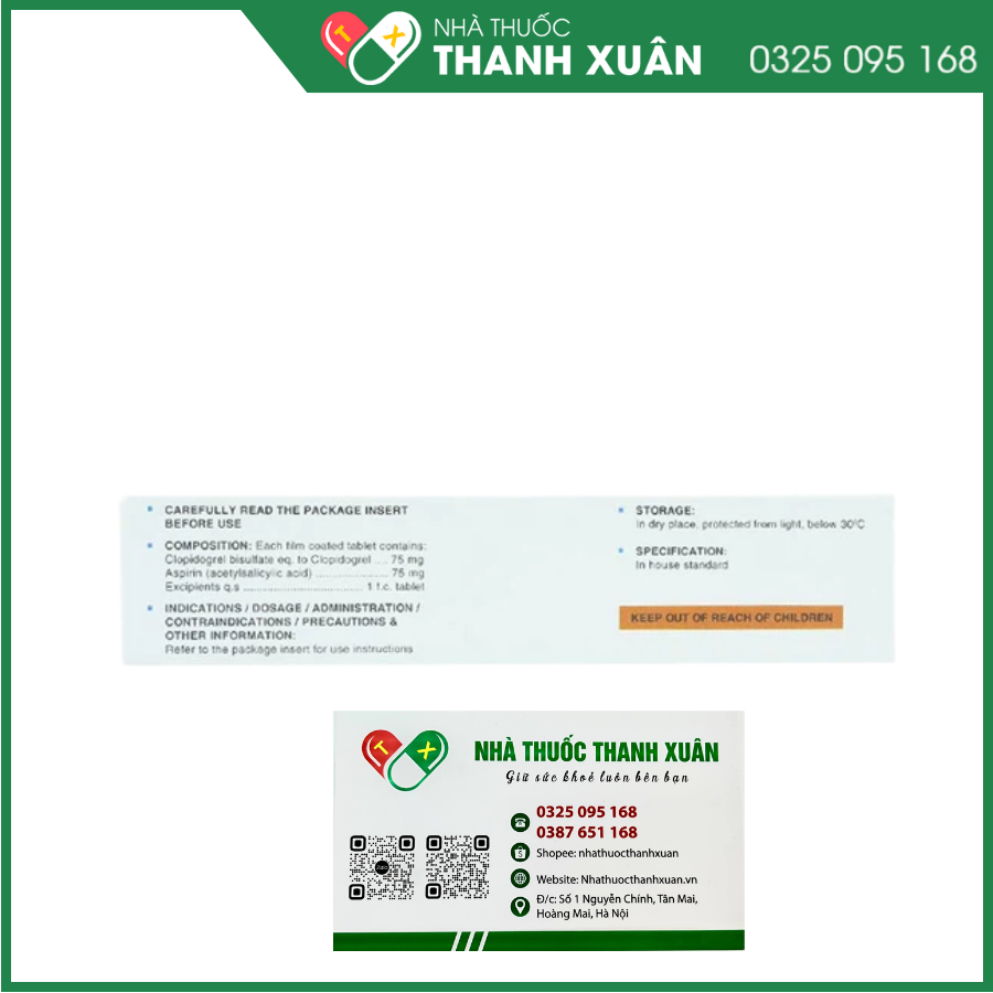 Pfertzel dự phòng nghẽn mạch huyết khối, nhồi máu cơ tim, đột quỵ