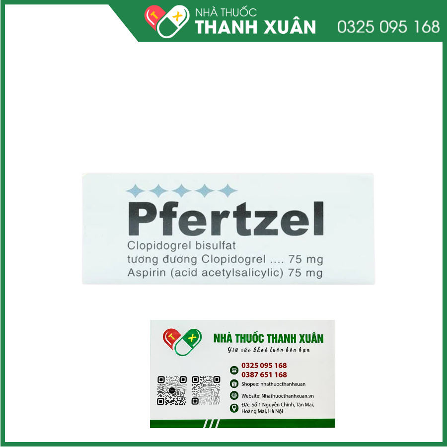 Pfertzel dự phòng nghẽn mạch huyết khối, nhồi máu cơ tim, đột quỵ