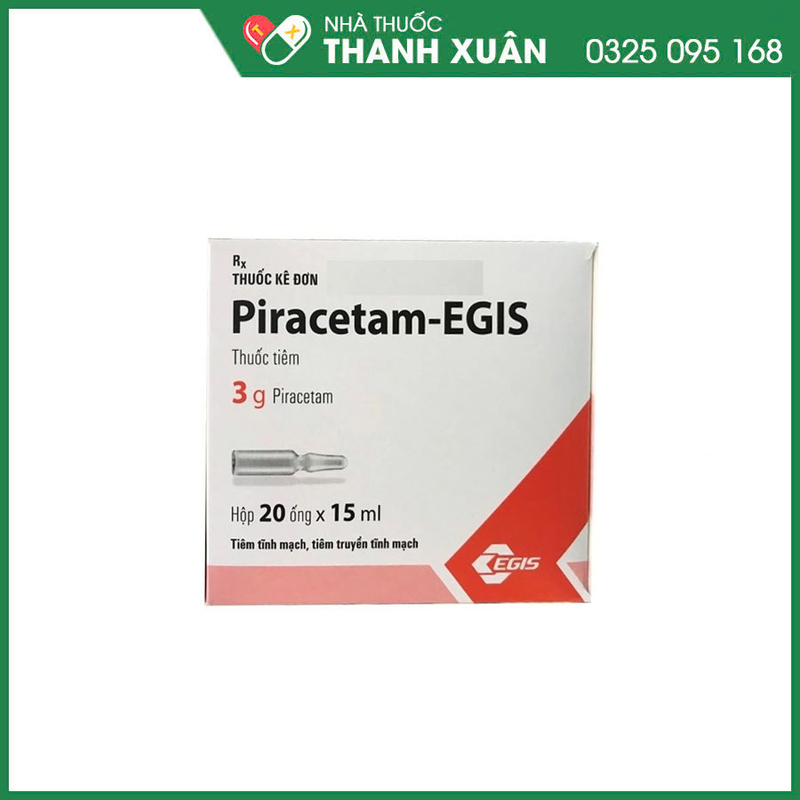 Thuốc tiêm Piracetam-EGIS 3g điều trị hội chứng tâm thần thực thể, hỗ trợ cải thiện trí nhớ, giảm rung giật cơ và hỗ trợ một số rối loạn thần kinh, ngôn ngữ