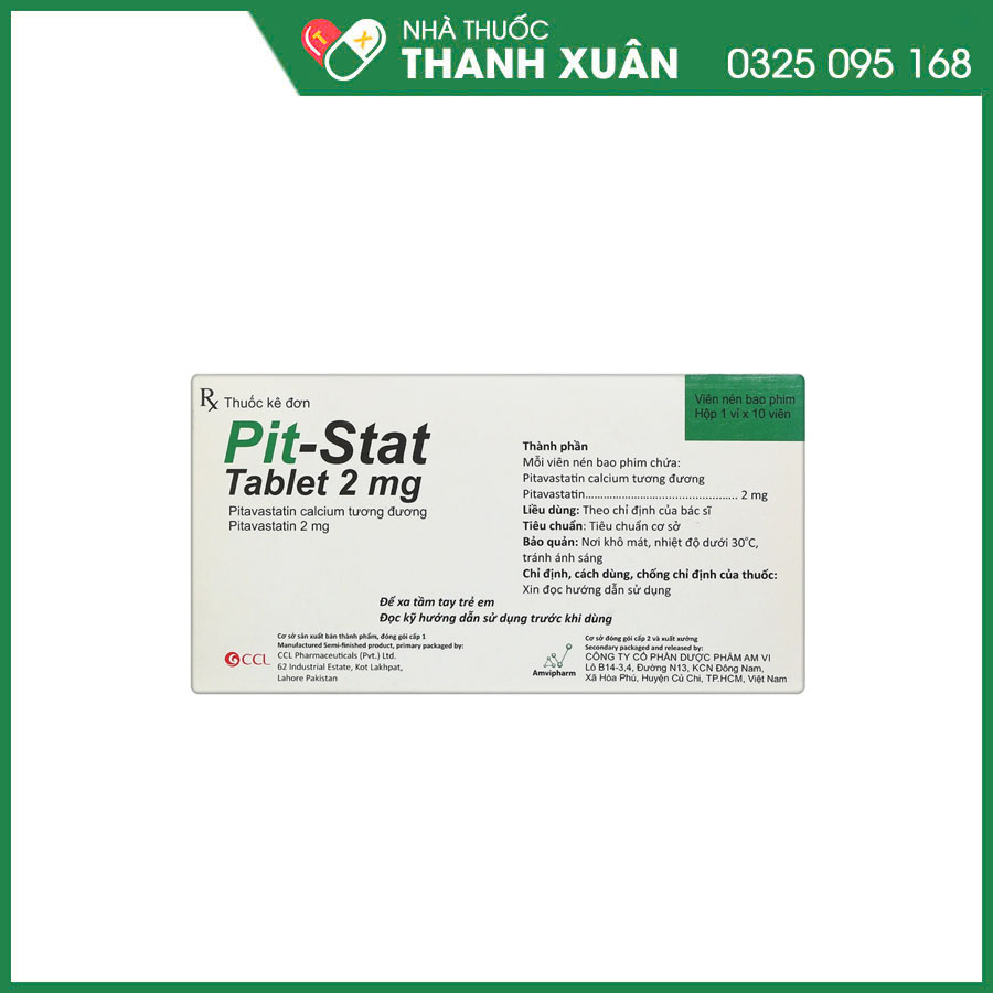Pit-stat tablet 2mg thuốc giúp giảm cholesterol toàn phần