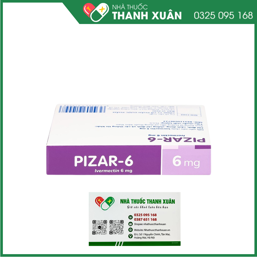 Pizar-6 điều trị các bệnh nhiễm trùng do ký sinh trùng, giun chỉ