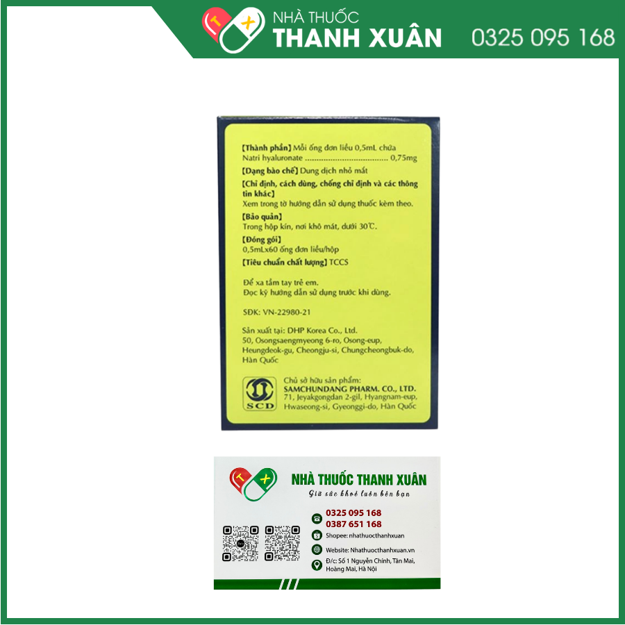 Dung dịch nhỏ mắt Polkab 0.15% điều trị rối loạn biểu mô giác mạc