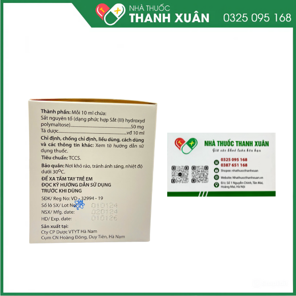 Dung dịch uống Polyhema 10ml bổ sung sắt