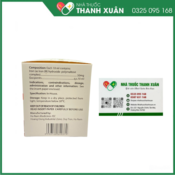 Dung dịch uống Polyhema 10ml bổ sung sắt