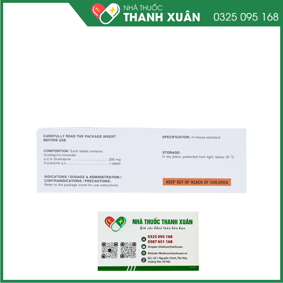 Queitoz-200 điều trị tâm thần phân liệt, rối loạn lưỡng cực