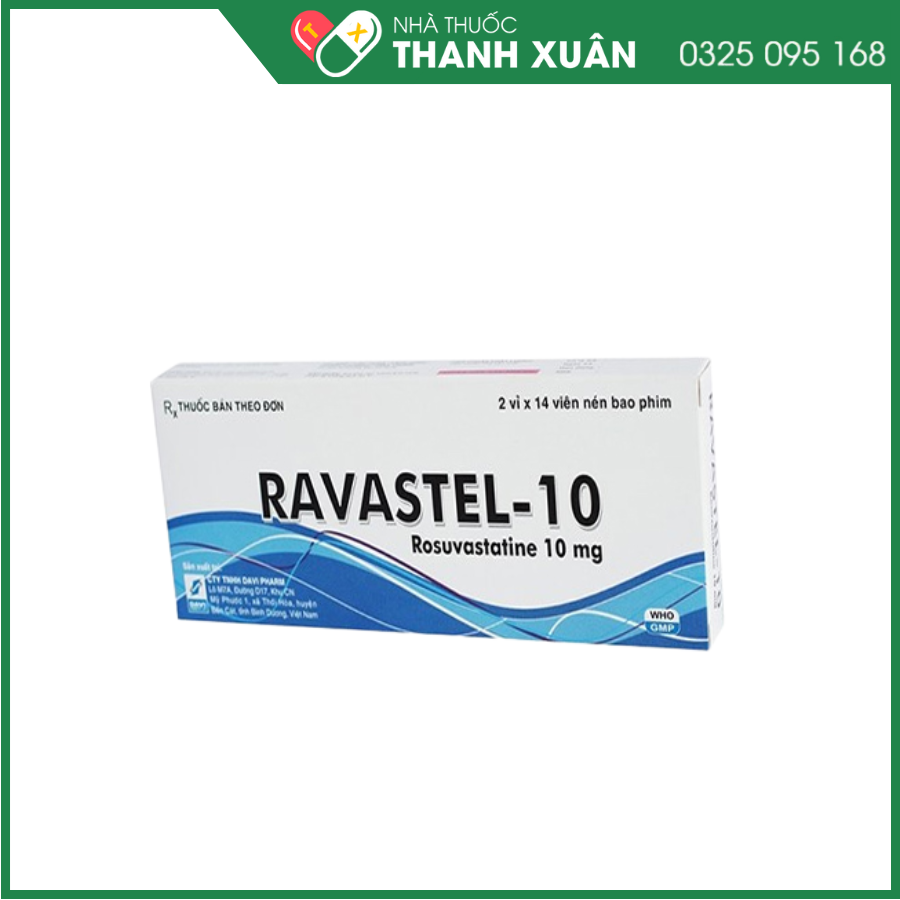Ravastel-10 điều trị tăng cholesterol huyết, phòng ngừa biến cố tim mạch