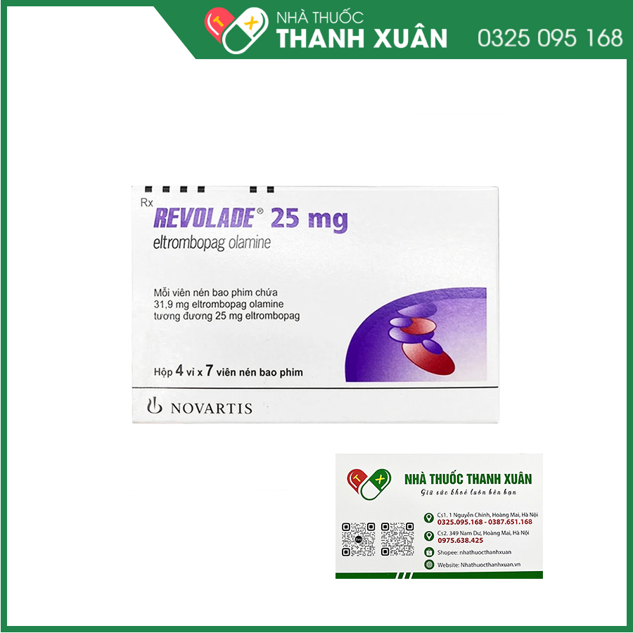 Revolade 25mg thuốc điều trị xuất huyết giảm tiểu cầu miễn dịch mạn tính ở người lớn