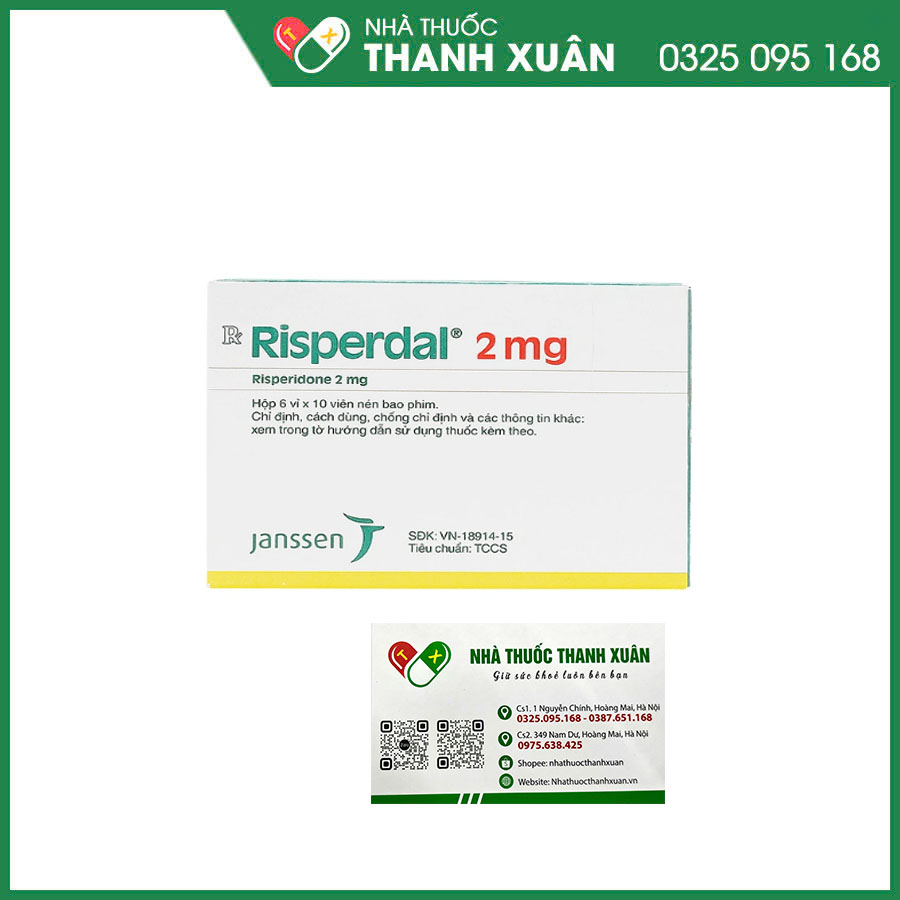Risperdal 2mg điều trị tâm thần phân liệt, rối loạn lưỡng cực, và kiểm soát kích thích/hành vi gây hấn ở trẻ hoặc người mắc rối loạn phổ tự kỷ