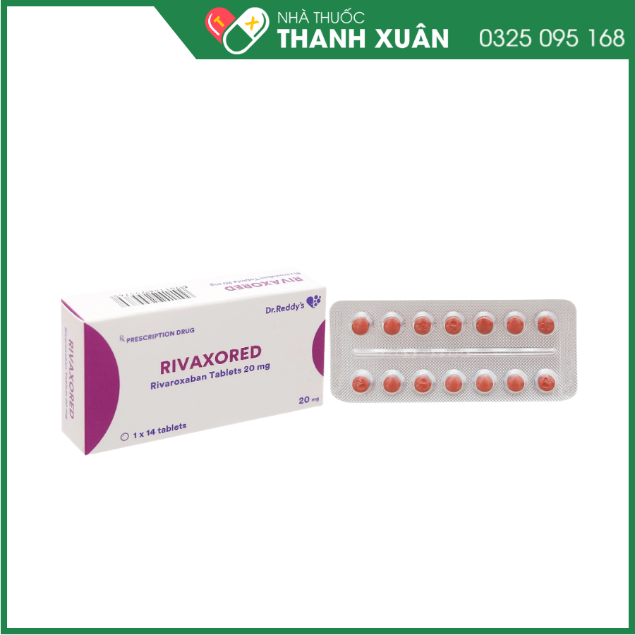 Thuốc Rivaxored 20mg Dr.Reddy's phòng ngừa thuyên tắc huyết khối tĩnh mạch