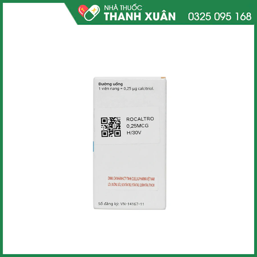 Rocaltrol 0,25mcg thuốc điều trị chứng loãng xương, loạn dưỡng xương, thiểu năng tuyến cận giáp và còi xương