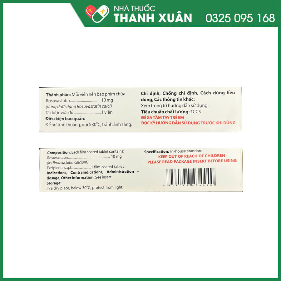 Rosuvastatin 10 thuốc điều trị rối loạn mỡ máu