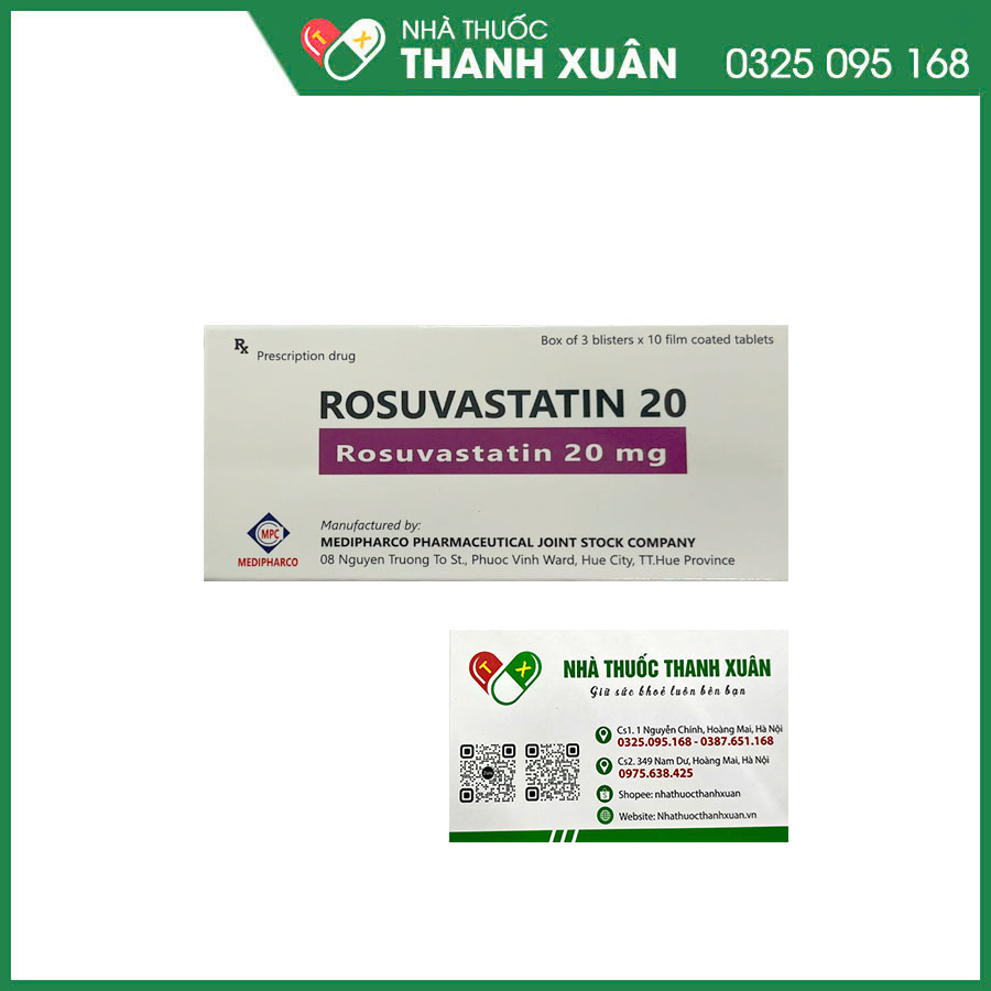 Rosuvastatin 20 thuốc điều trị rối loạn mỡ máu