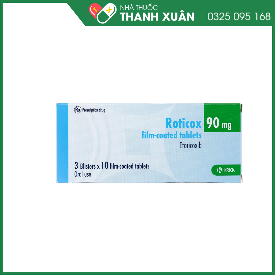 Roticox 90 mg thuốc điều trị thoái hóa khớp, viêm khớp dạng thấp, viêm cột sống dính khớp và viêm khớp gút cấp tính
