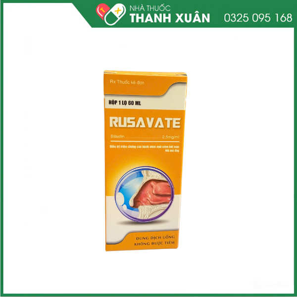 Dung dịch uống Rusavate giảm các triệu chứng của viêm mũi dị ứng, mề đay